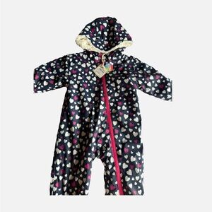 Hatley Heart Pattern Baby Hooded Snowsuit